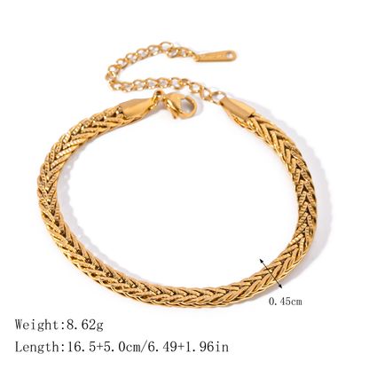 Simple Stainless Steel 18k Gold Bracelet