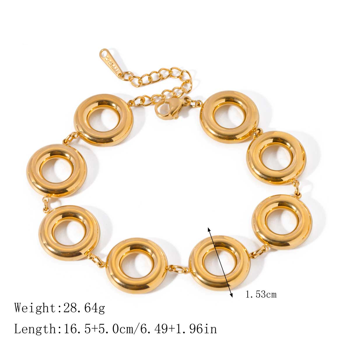 18k Gold Stainless Steel Circle Bracelet