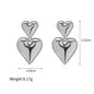 18K Gold Stainless Steel Heart Pendant Earrings