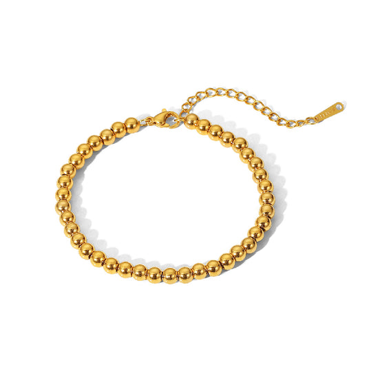 5mm Gold Steel Bead Bracelet