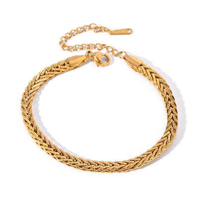 Simple Stainless Steel 18k Gold Bracelet