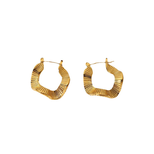 Wave-Shaped Geometric Hoop Earrings