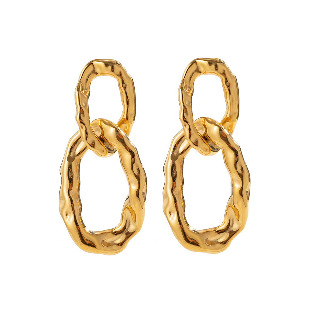 18k Gold Stainless Steel Exaggerated Chain Earrings