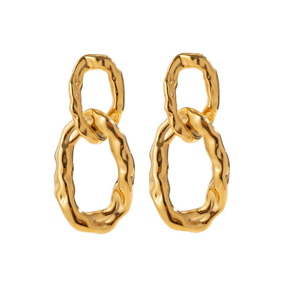 18k Gold Stainless Steel Exaggerated Chain Earrings