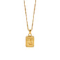 18k Stainless Steel Diamond-Inlaid Square Relief Angel Necklace