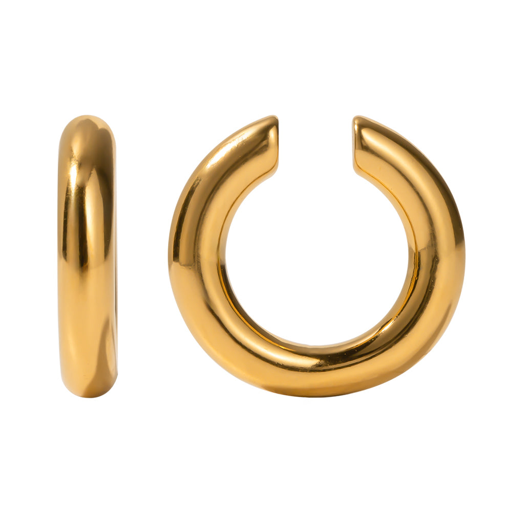 18k Gold Stainless Steel Plain Hoop Ear Cuff