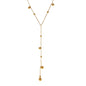 18k Stainless Steel Round Bead Tassel Chain Pendant Y-Chain Necklace