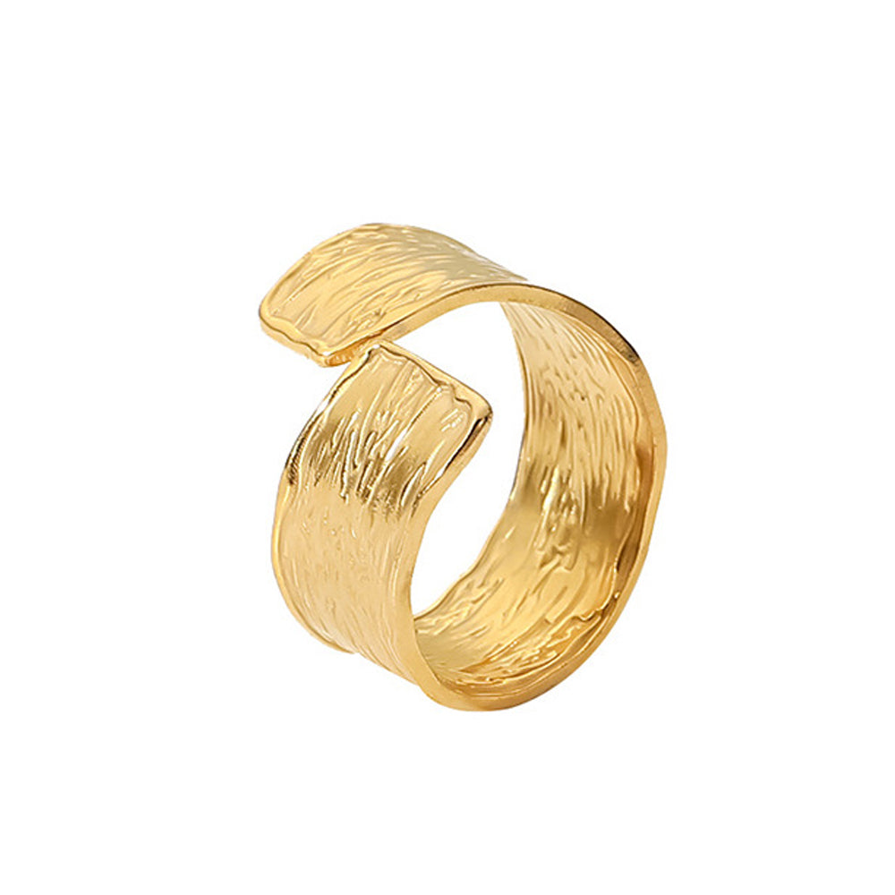 18k Gold Fashion Pleated Texture Ring