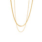 18k Stainless Steel Chain Flat Snake Chain Twisted Double-Layer Necklace