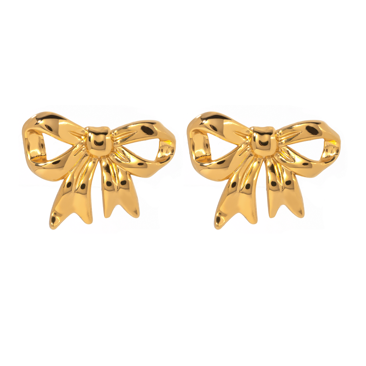 18K Gold Stainless Steel Bow Knot Earrings