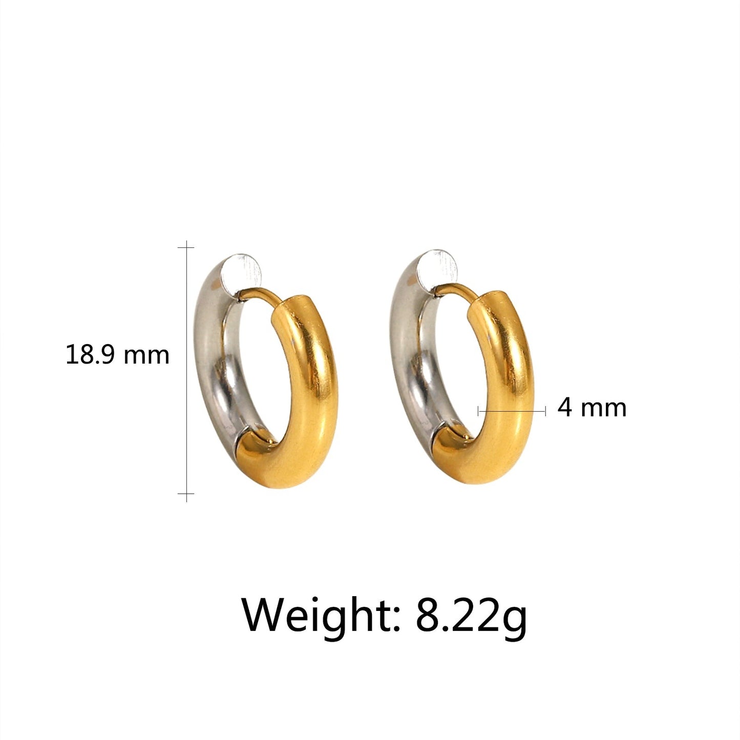 Classic 18K Stainless Steel Huggie Earrings