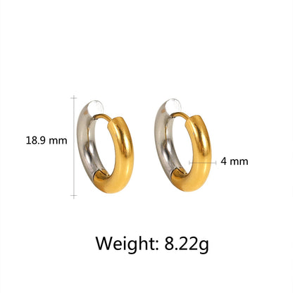 Classic 18K Stainless Steel Huggie Earrings