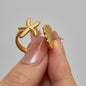 18K Gold Stainless Steel Starfish Shell Ring