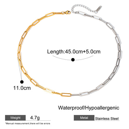 Stainless Steel Two-Tone Chain Necklace