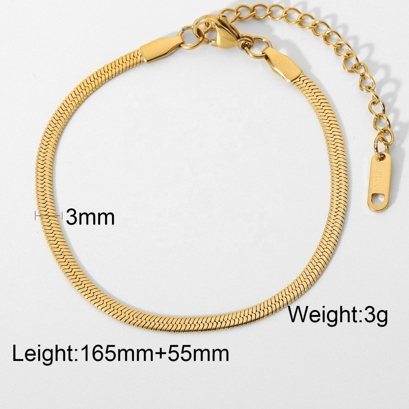 3mm Snake Chain Bracelet