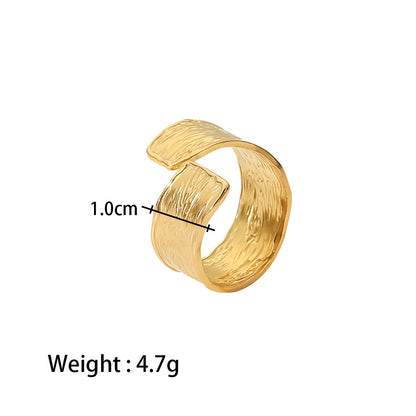 18k Gold Fashion Pleated Texture Ring