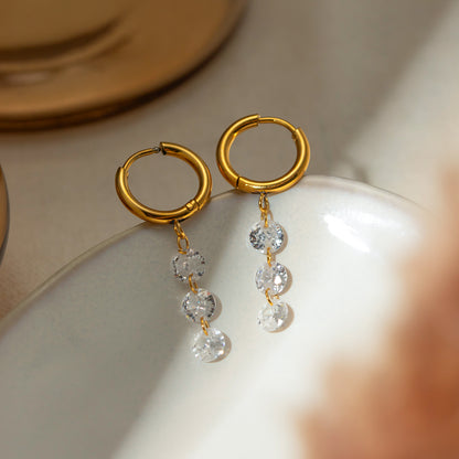 18K Gold Stainless Steel 5mm Diamonds Earrings