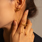 18K Gold Stainless Steel Bow Knot Tassel Earrings