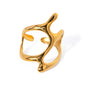 18K Gold Stainless Steel Irregular Geometric Open Ring