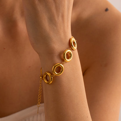 18k Gold Stainless Steel Circle Bracelet