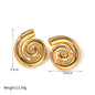 18K Gold Stainless Steel Spiral Earrings