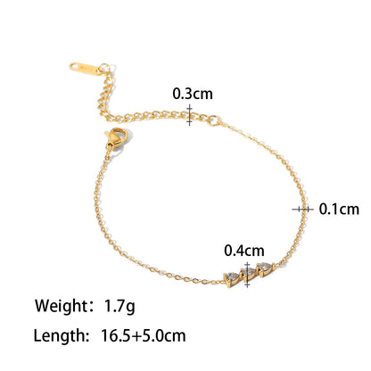 18k Gold with Teardrop Zircon Pendant Bracelet