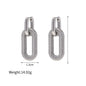 Exaggerated 18K Stainless Steel Grooved Chain Pendant Earrings