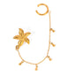 18K Gold Stainless Steel Starfish and Water Drop Ear Cuff 10cm（1PC）