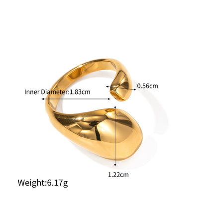 18K Gold Stainless Steel Multicolor Exaggerated Irregular Open Ring