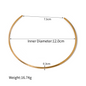 18K Gold Stainless Steel Open Choker Necklace with 3mm Wire Diameter