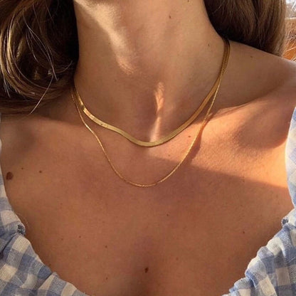 18K Gold Stainless Steel Necklace Set