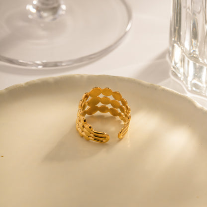 Triple Coil Layered Ring