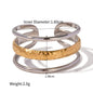 18K Gold Stainless Steel Triple Layered Open Ring