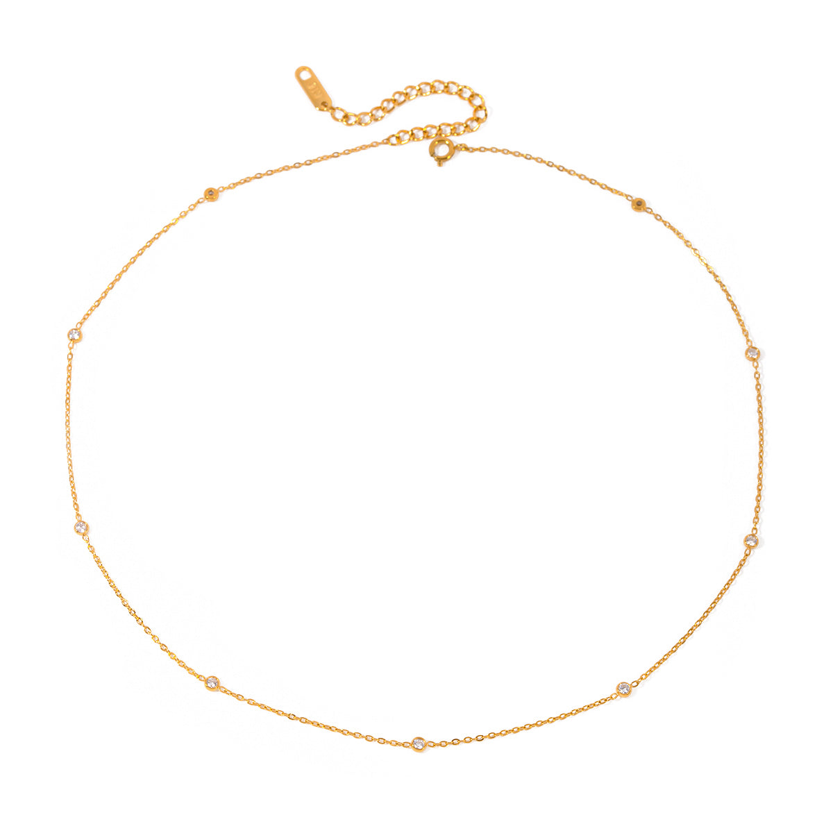 18k Gold Stainless Steel Minimalist Zircon Necklace