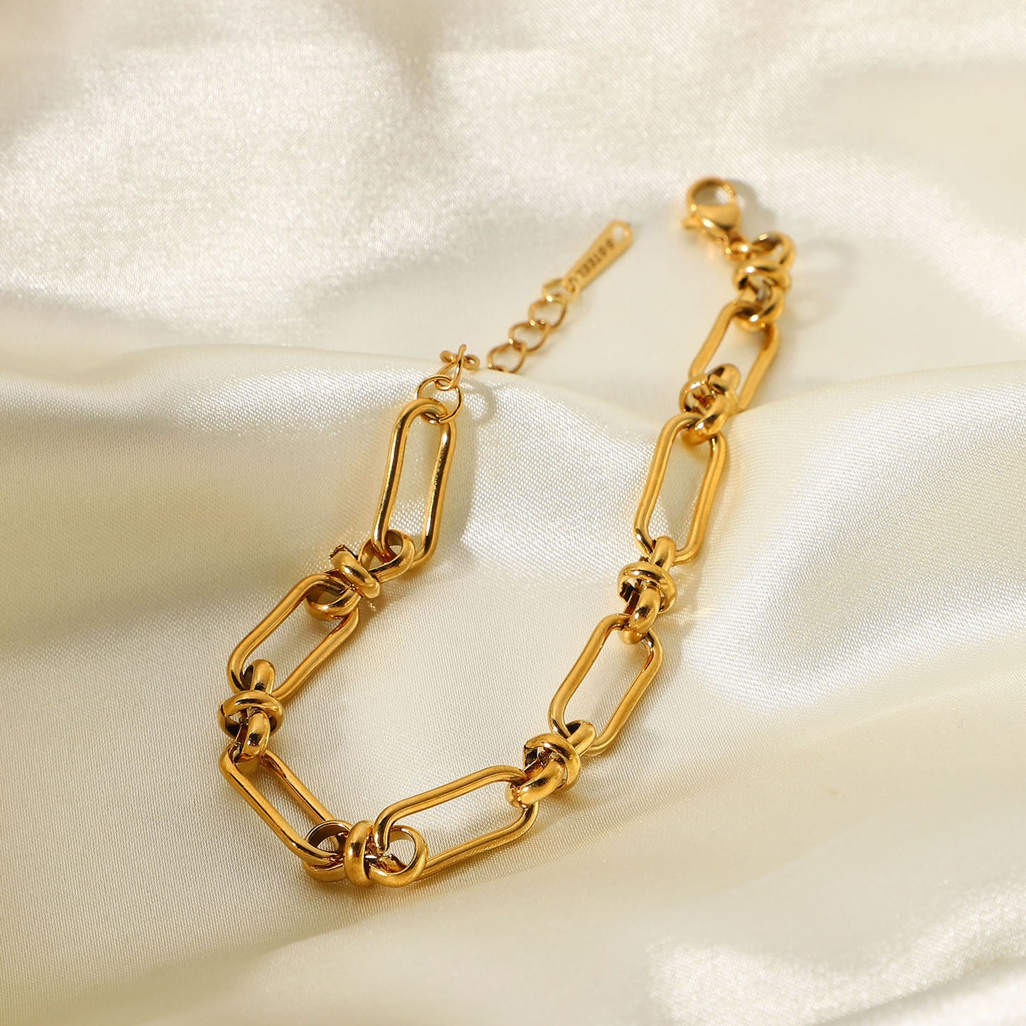 Wide Chain Cross Clasp Bracelet