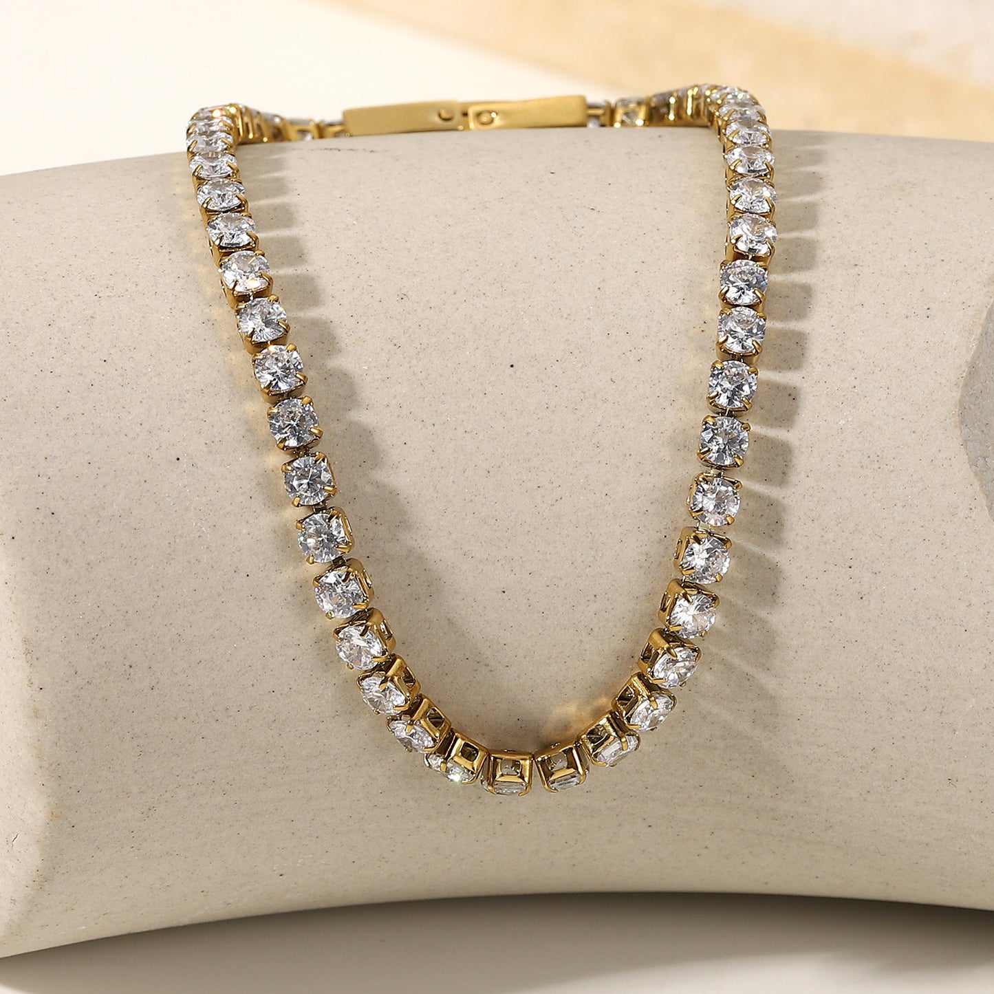 14K Gold Cubic Zirconia Bracelet