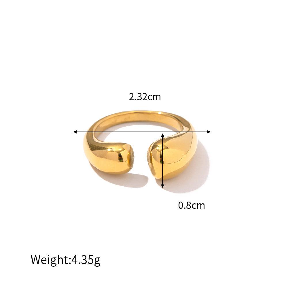 18k Gold Stainless Steel Adjustable Open Stainless Steel Ring