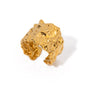 18k Gold Stainless Steel Hammered Wide Open Ring