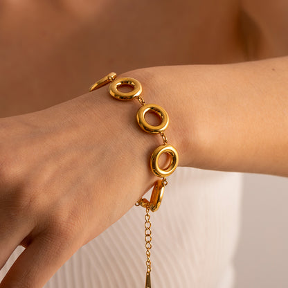 18k Gold Stainless Steel Circle Bracelet