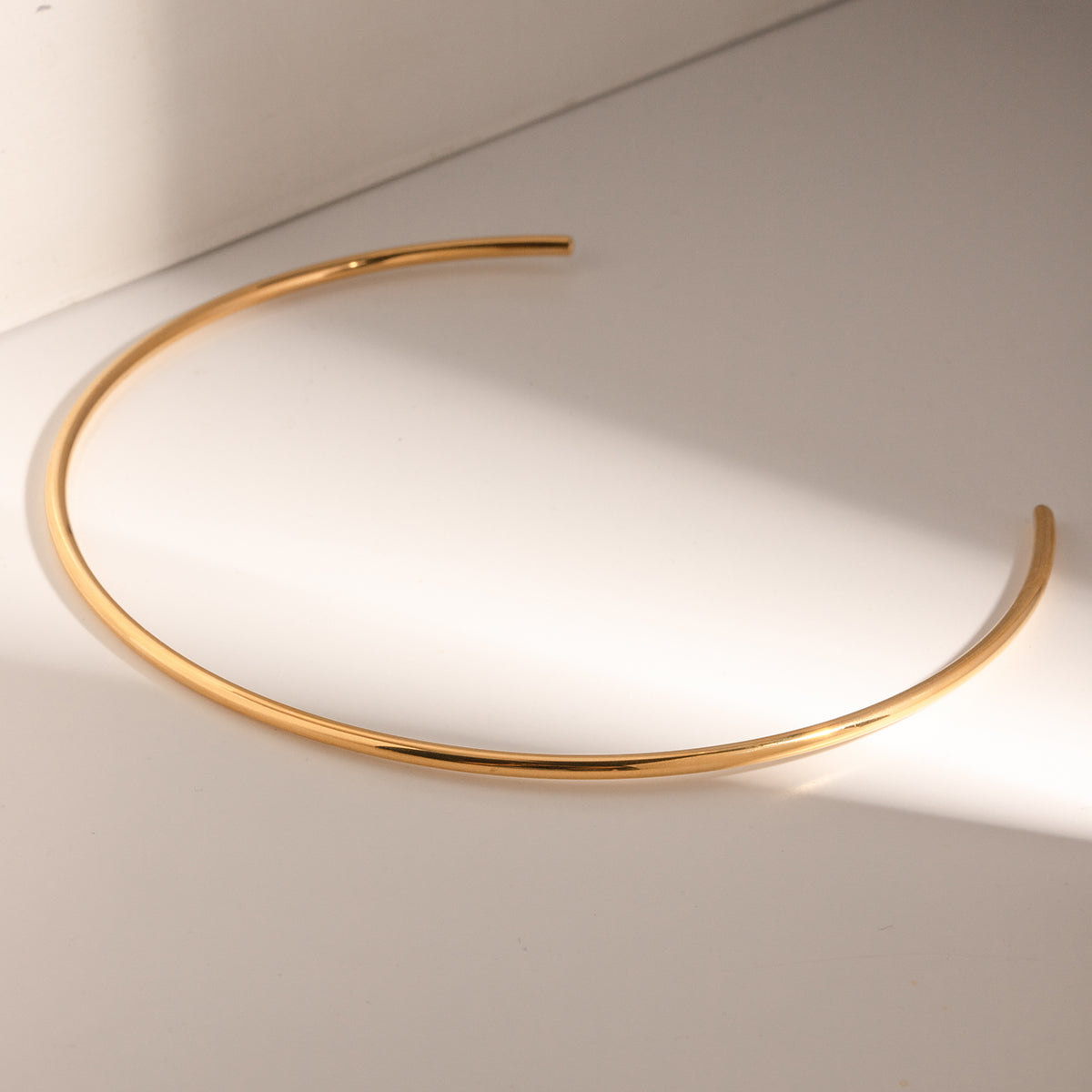 18K Gold Stainless Steel Open Choker Necklace with 3mm Wire Diameter