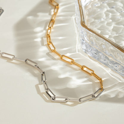 Stainless Steel Two-Tone Chain Necklace