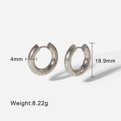 Classic 18K Stainless Steel Huggie Earrings