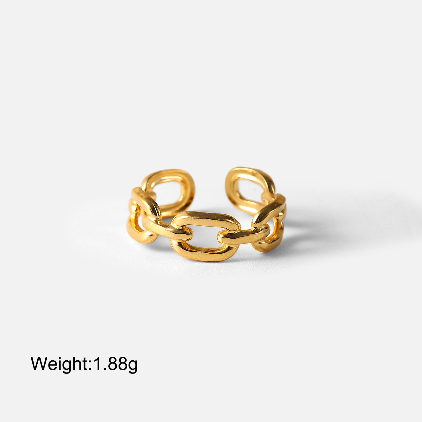 Square Clasp Chain Open Ring