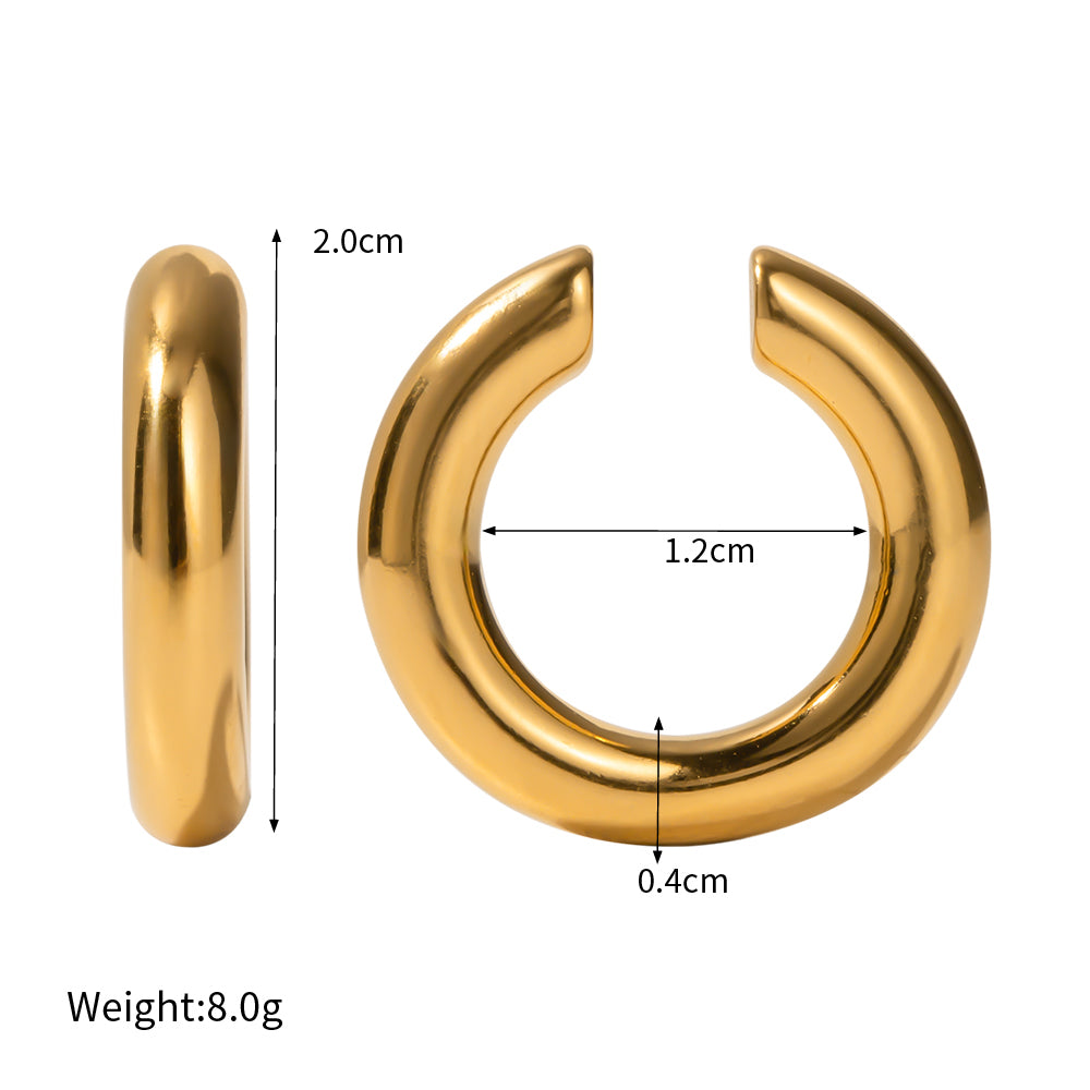 18k Gold Stainless Steel Plain Hoop Ear Cuff