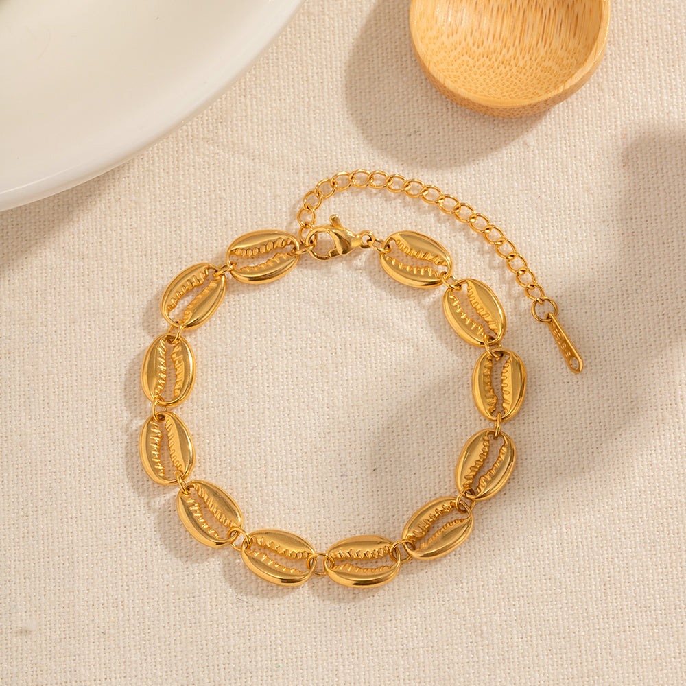 18K Gold Stainless Steel Hollow Shell Bracelet