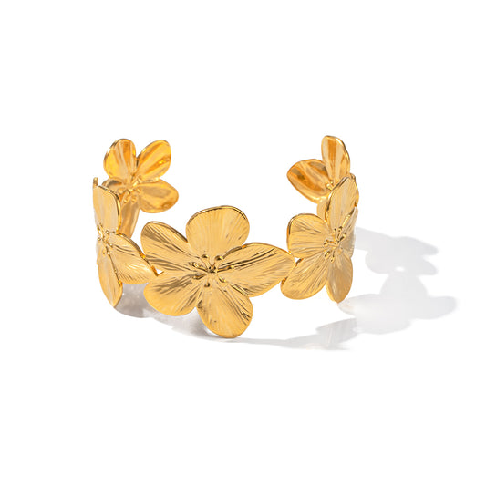 18K Gold Stainless Steel Flower Bracelet