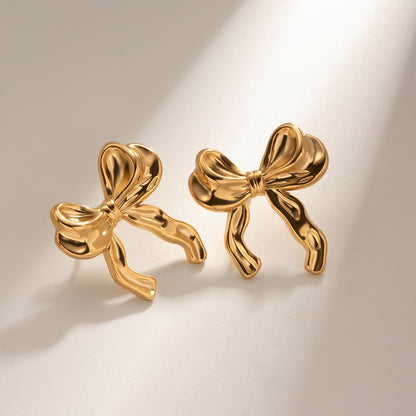 18K Gold Stainless Steel Butterfly Earrings