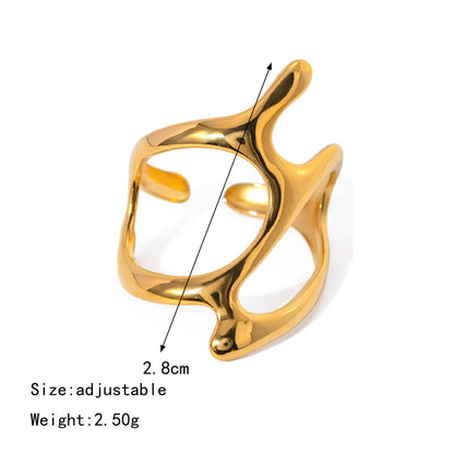 18K Gold Stainless Steel Irregular Geometric Open Ring