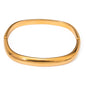 18K Gold Stainless Steel Clasped Square Vintage Bangle