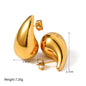 Small 18K Gold Stainless Steel Chunky Teardrop Earrings